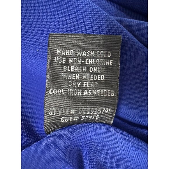 Blue Lace Bodice Long Gown Maxi Dress Size 24W 3X Plus Sz Wedding Evening Mother - Picture 7 of 7